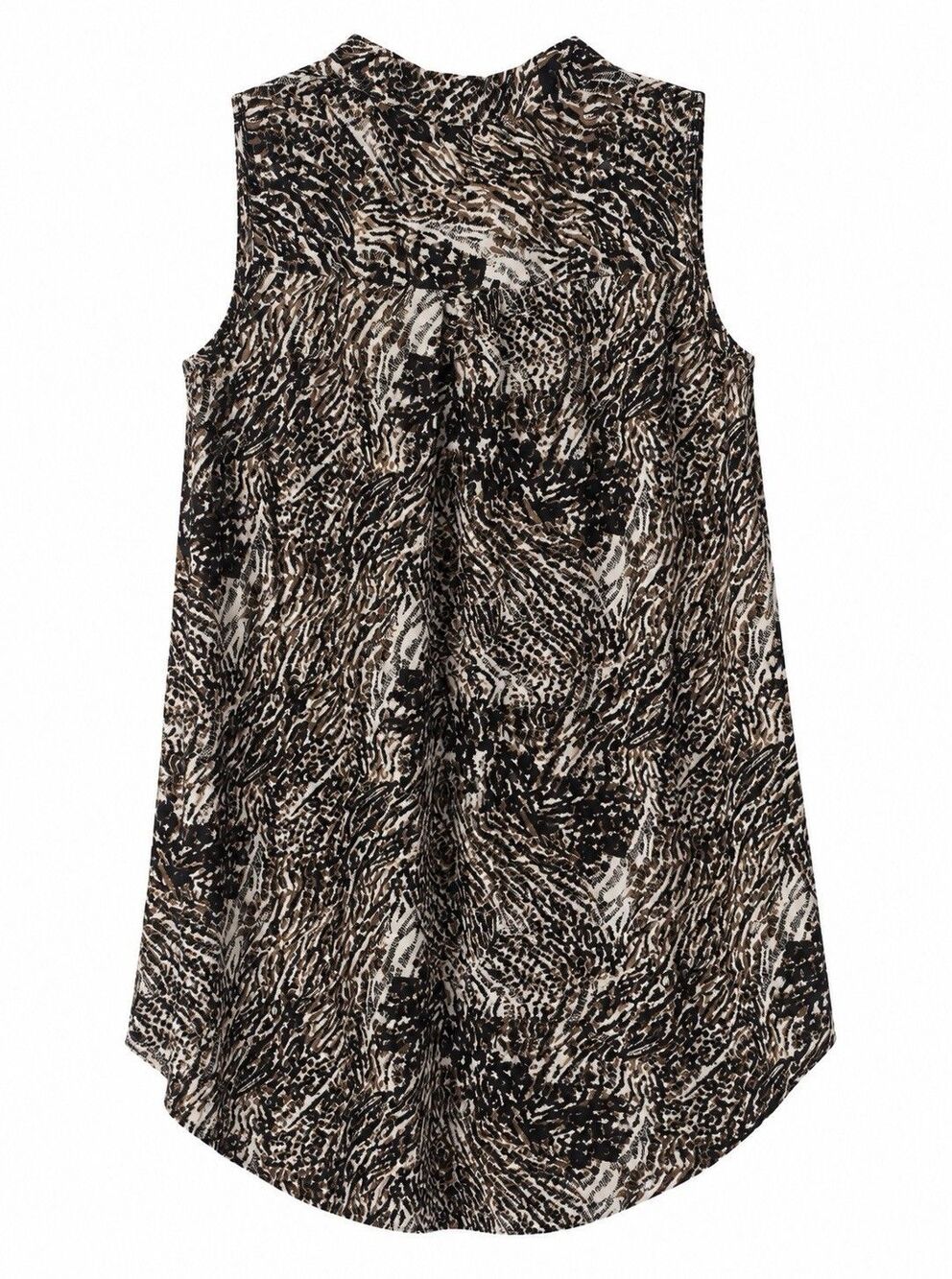 Millennium 3X Animal Print Shirt Dress Swim Cover Up Brown Black Button Front - Picture 3 of 8